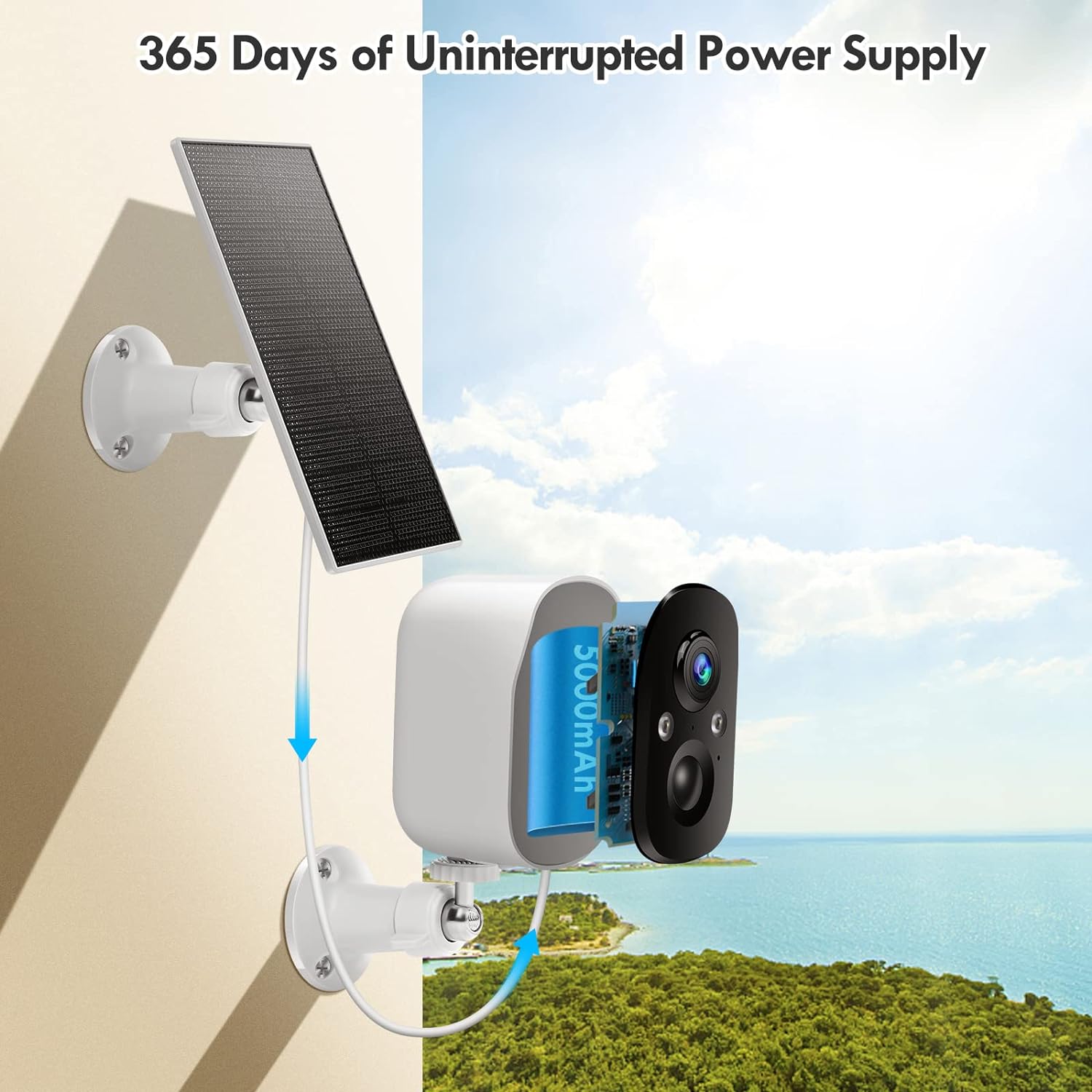 Kamera Zewnętrzna WiFi 2K VicoHome CG8/W – Bezprzewodowa Kamera IP z Panelem Solarnym do Monitoringu Domowego