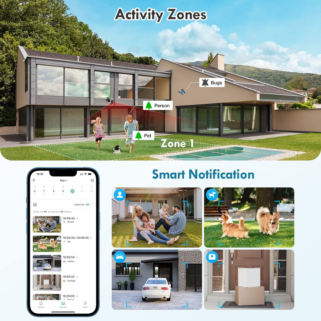 Kamera Zewnętrzna WiFi 2K VicoHome CG8/B – Bezprzewodowa Kamera IP z Panelem Solarnym do Monitoringu Domowego