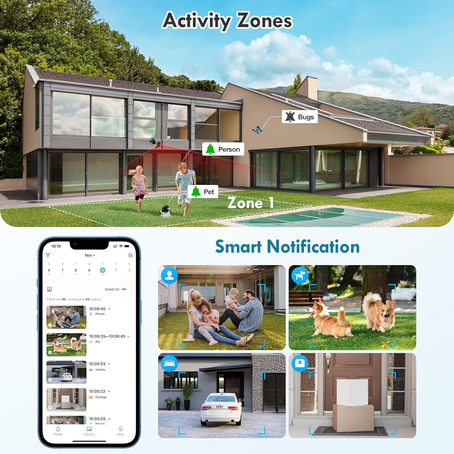 Kamera Zewnętrzna WiFi 2K VicoHome CG8/B – Bezprzewodowa Kamera IP z Panelem Solarnym do Monitoringu Domowego