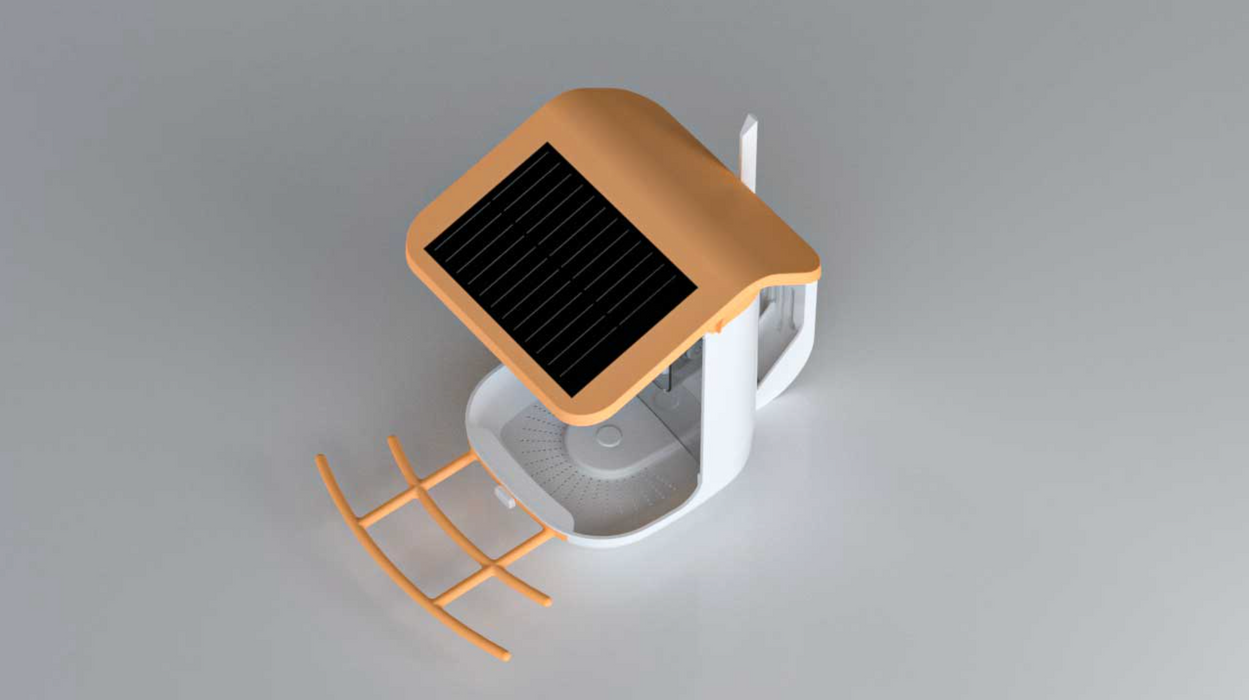 Cámara con comedero para pájaros inteligente | Panel solar
